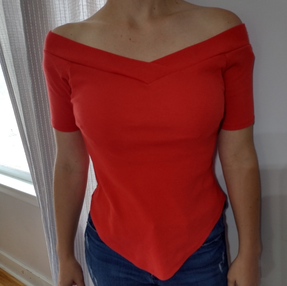 BOGO Women's Small Red Charlotte Russe Ribbed Top